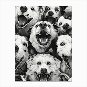 Perfectly Repeatable Artwork With Cute Dog Faces 08 Canvas Print