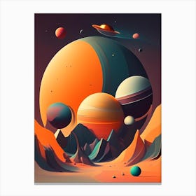 Planets Comic Space Space Canvas Print