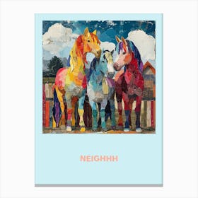 Neigh Horse Patchwork Collage Poster Canvas Print