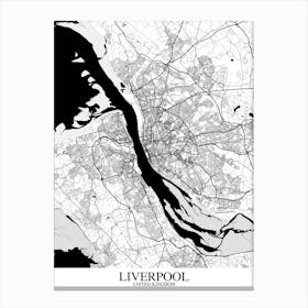 Liverpool White Black Canvas Print