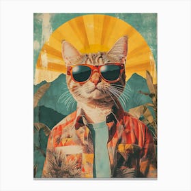 Vintage Retro Poster Cool Cat 8 Canvas Print