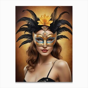 A Woman In A Carnival Mask (21) Canvas Print