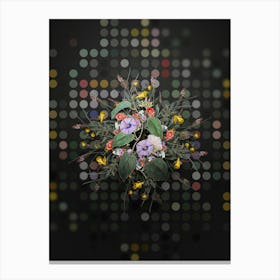 Vintage Hoary Jacquemontia Floral Wreath on Dot Bokeh Pattern n.0136 Canvas Print