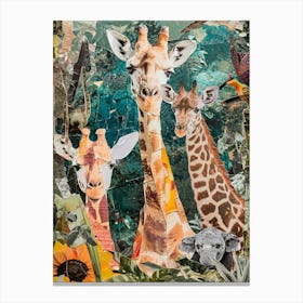 Kitsch Safari Animals Collage Canvas Print