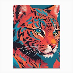 Leopard Colorful Retro Canvas Print