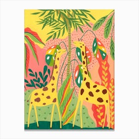 Two Giraffes Canvas Print