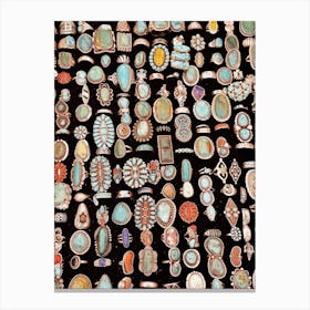 Turquoise Jewelry Collection Canvas Print