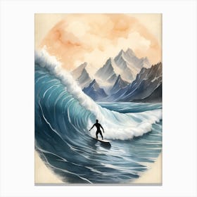 Surfer On A Wave 1 Canvas Print