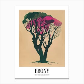 Ebony Tree Colourful Illustration 2 Poster Canvas Print
