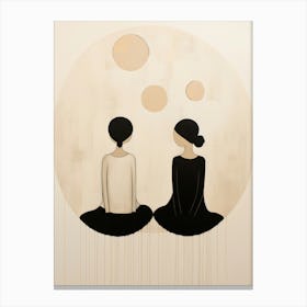 Two Women In Meditation Canvas Print