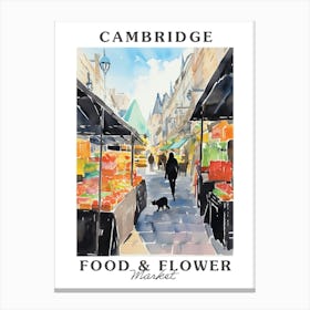 Food Market With Cats In Cambridge 4 Poster Canvas Print