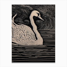 Swan On The Lake Wall Art Above Tv Canvas Print