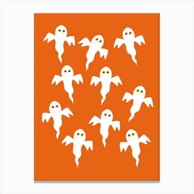 Ghosts on an Orange Background Canvas Print