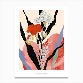 Colourful Flower Illustration Poster Carnation 2 Canvas Print