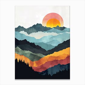 Sunset In The Mountains Canvas Print