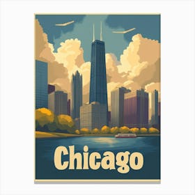 Aihrgdesign A Vintage Travel Poster Of Chicago Featuring The 1 Canvas Print