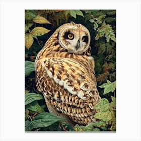 Short Eared Owl Relief Illustration 1 Canvas Print