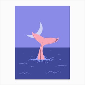 Whale Tail and moon 1 Canvas Print