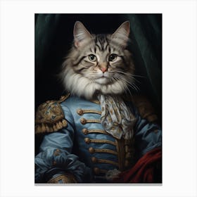 Cat In Medieval Gold Clothing 1 Canvas Print