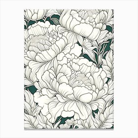 Command Performance Peonies 1 Drawing Canvas Print