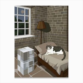 Cat In Bed Canvas Print