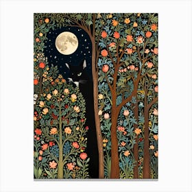 William Morris Cat In The Forest 2 Canvas Print