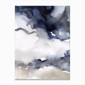 Watercolour Abstract Navy And Grey 7 Canvas Print