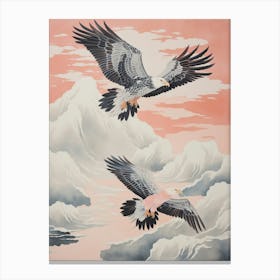 Vintage Japanese Inspired Bird Print Eagle 1 Canvas Print