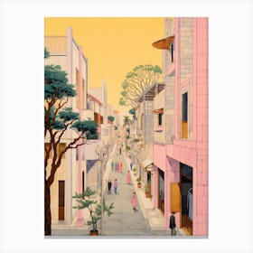 Limassol Cyprus 1 Vintage Pink Travel Illustration Canvas Print