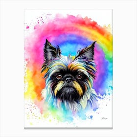 Brussels Griffon Rainbow Oil Painting dog Canvas Print