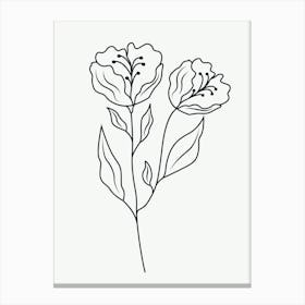 Line Drawing Of Flowers 2 Canvas Print