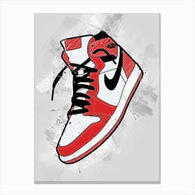 Air Jordan 1 Sneaker Chicago Canvas Print
