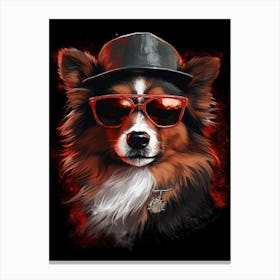 Gangster Dog Shetland Sheepdog Canvas Print