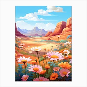 Daisy Wildflower In Desert, South Western Style (1) Canvas Print