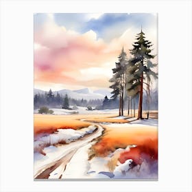 Watercolor Landscape Painting .2 Canvas Print