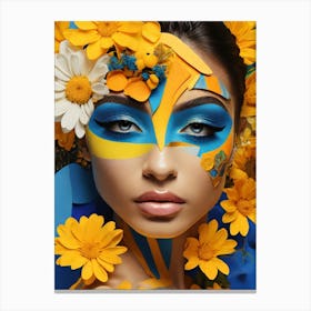 Blue And Yellow Flowers Canvas Print