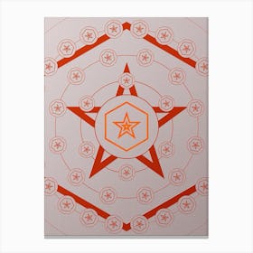 Geometric Abstract Glyph Circle Array in Tomato Red n.0177 Canvas Print
