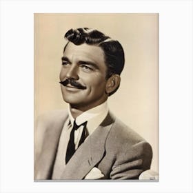 Clark Gable Retro Collage Movies Canvas Print