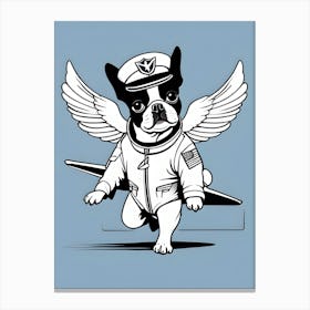 Boston Terrier Pilot-Reimagined 30 Canvas Print