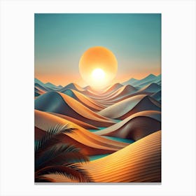 Sunset In The Desert 18 Canvas Print