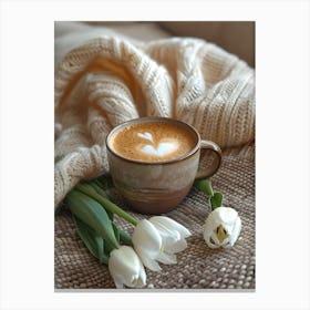 Coffee And Tulips Canvas Print