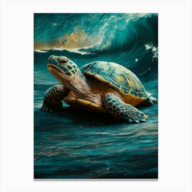 Turtle In The Ocean Canvas Print