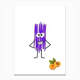 Purple Apricot.A work of art. Children's rooms. Nursery. A simple, expressive and educational artistic style. Canvas Print