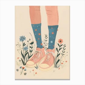 Pink Shoes And Wild Flowers 9 Canvas Print