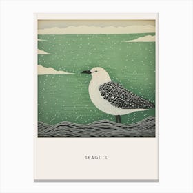 Ohara Koson Inspired Bird Painting Seagull 3 Poster Canvas Print