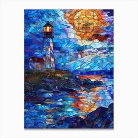 Lighthouse At Sunset 21 Canvas Print