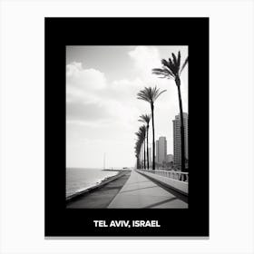 Poster Of Tel Aviv, Israel, Mediterranean Black And White Photography Analogue 4 Canvas Print