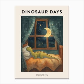 Snoozing Dinosaur Poster Canvas Print