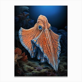 Blanket Octopus Illustration 3 Canvas Print