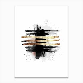 Abstract Black And Gold Painting 17 Canvas Print